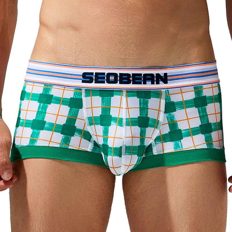 New SEOBEAN men boxer Comfortable and breathable Underwear paid fashion Shorts Home Men boxer