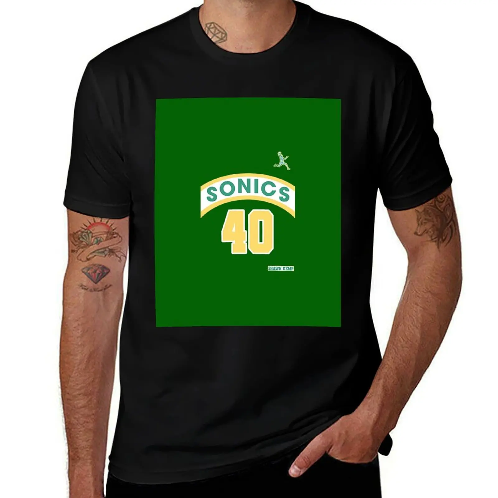 

Shawn Kemp Retro Supersonics Jersey 90s Style T-Shirt t shirts with prints T-Shirt