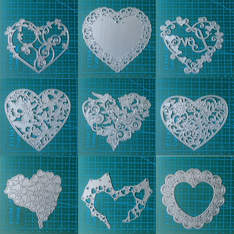 Heart flower butterfly metal cutting dies mold Scrapbooking paper craft knife mould blade punch template Embossing stencils