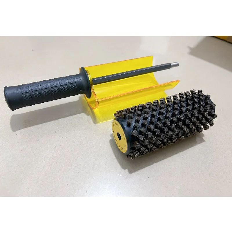 New and upgraded ski waxing roller brush set copper nylon horse hair roller brush shaft rod ski maintenance 150mm