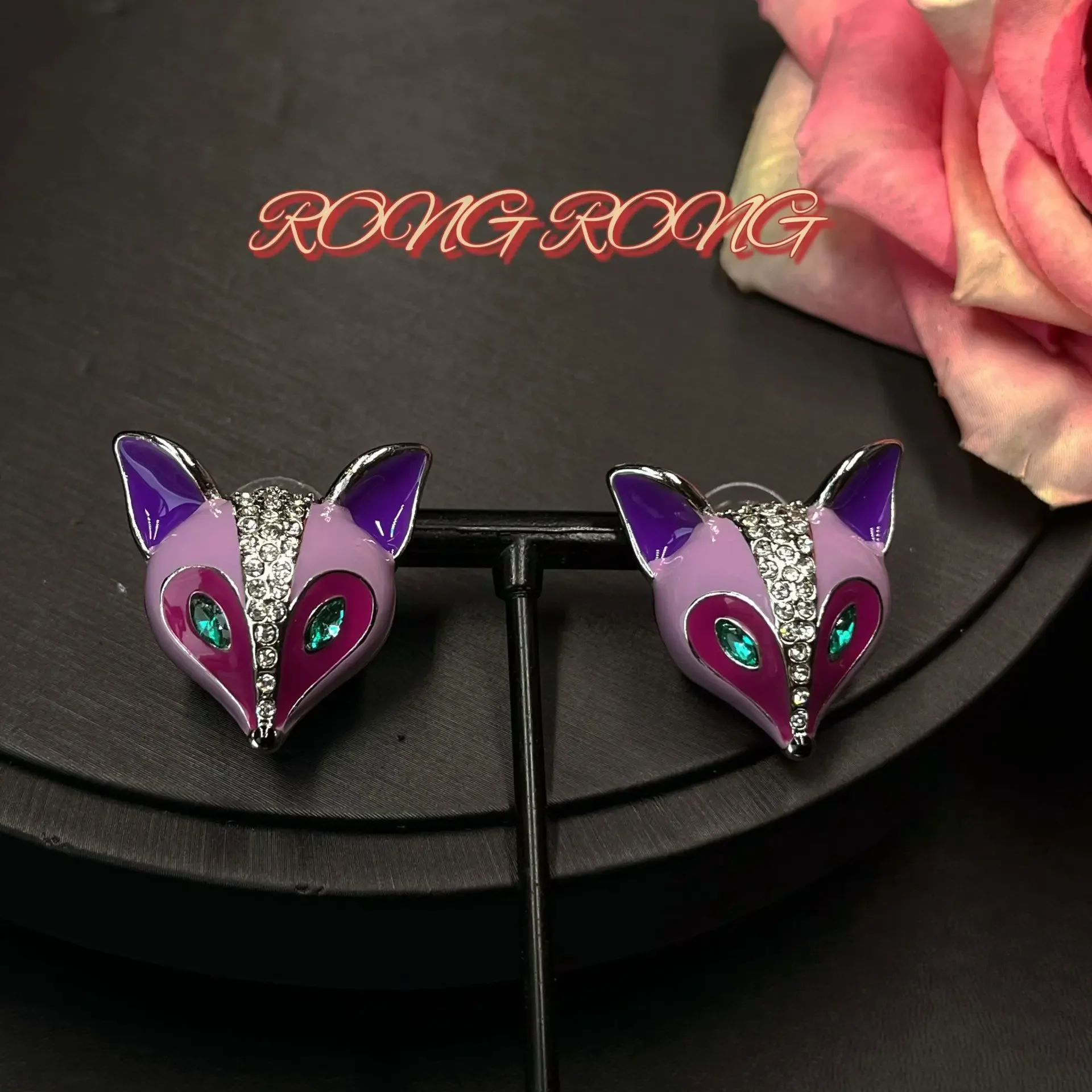 Qingdao Medieval Vintage Fox Earrings Heavy Necklace European and American Exaggerated Personality Creative Jewelry Set