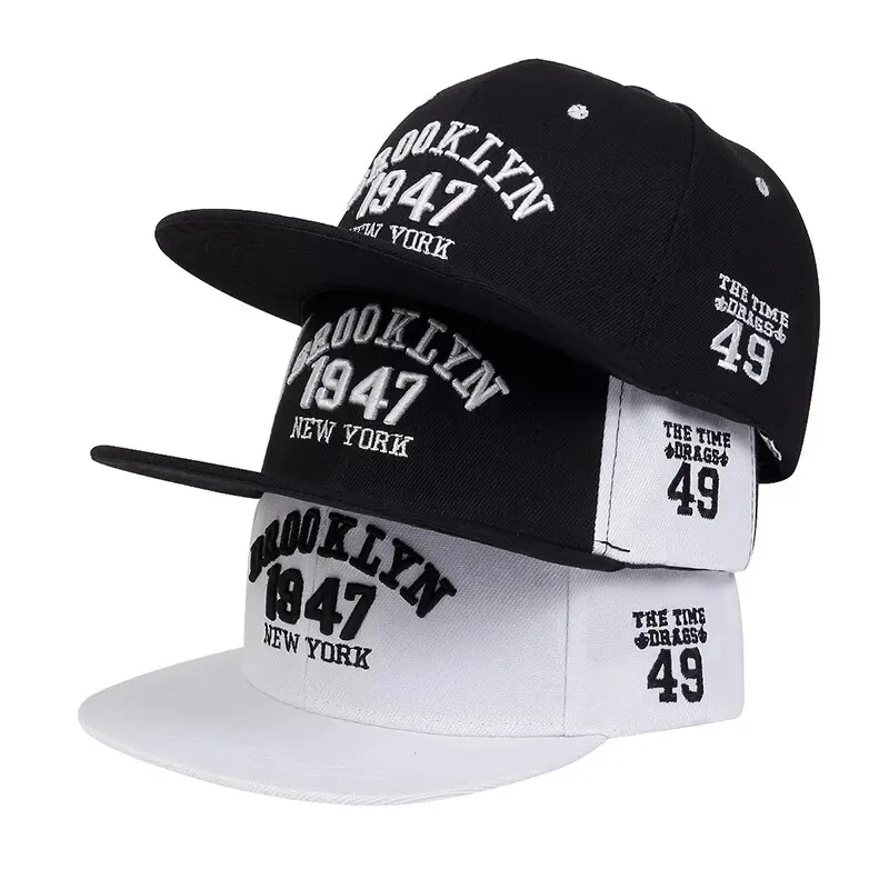 BROOKLYN 1947 Embroidery Snapback Hat Adult Hip Hop Caps Outdoor Sports Sun Hats Adjustable Baseball Cap