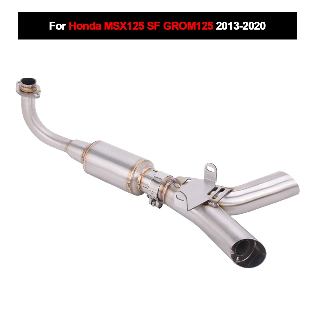 

Slip On For Honda MSX125 GROM125 2013-2020 Motorcycle Full Exhaust Muffler Middle Link Pipe Tips Stainless Steel
