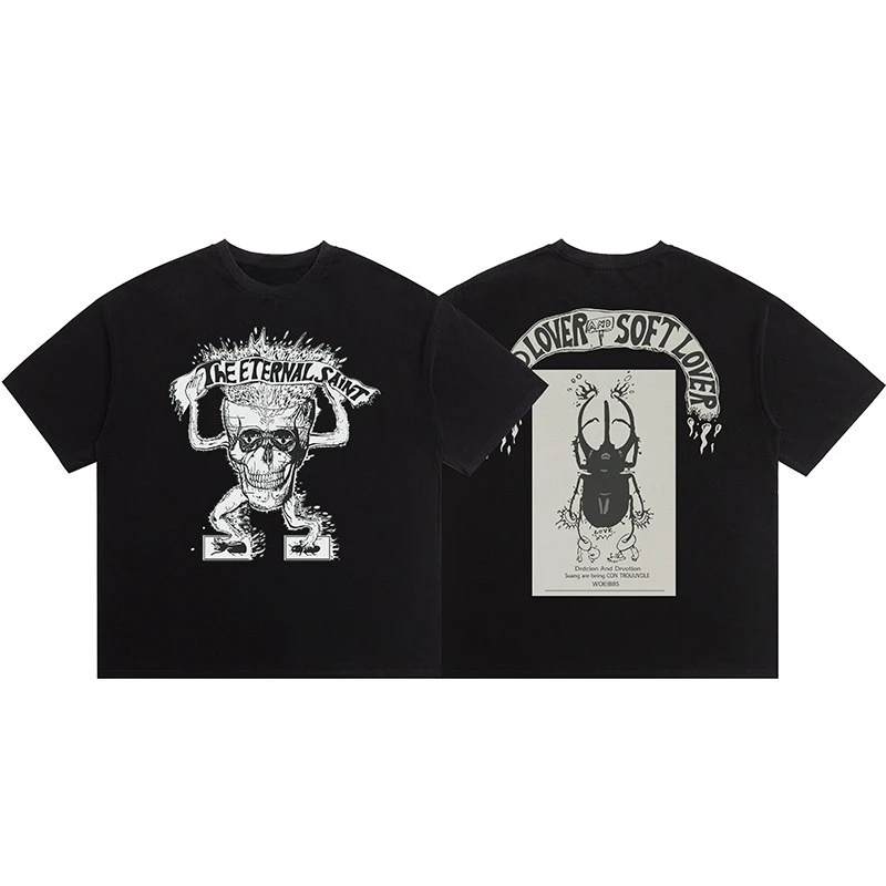 Rare Summer Saint Vintage Michael Graphic Cotton Unisex Summer Short Sleeve Fashion Brand Tees Luxury Casual Vintage T-shirt