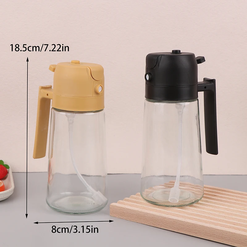 2in1 470ml Glass Spray Oil Sprayer Bottle Spray Oil Dispenser Oil Jar Cruet BBQ Kitchen Baking Roasting Picnic Kitchen Tool