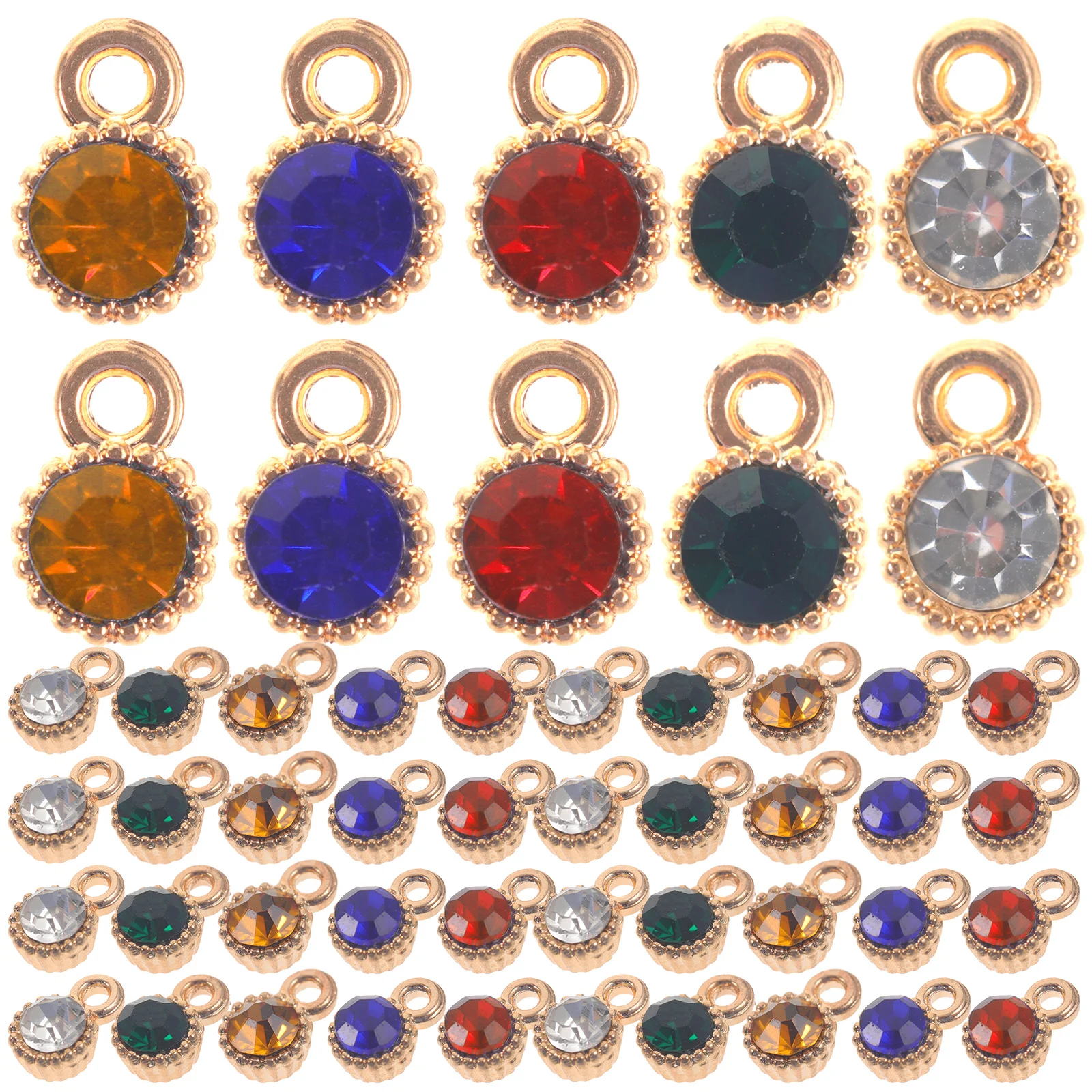 

50pcs Jewelry Charms Rhinestones Charm Pendant Diy Crafts Accessories Necklace Diy Rhinestones Charm Bracelet Gifts