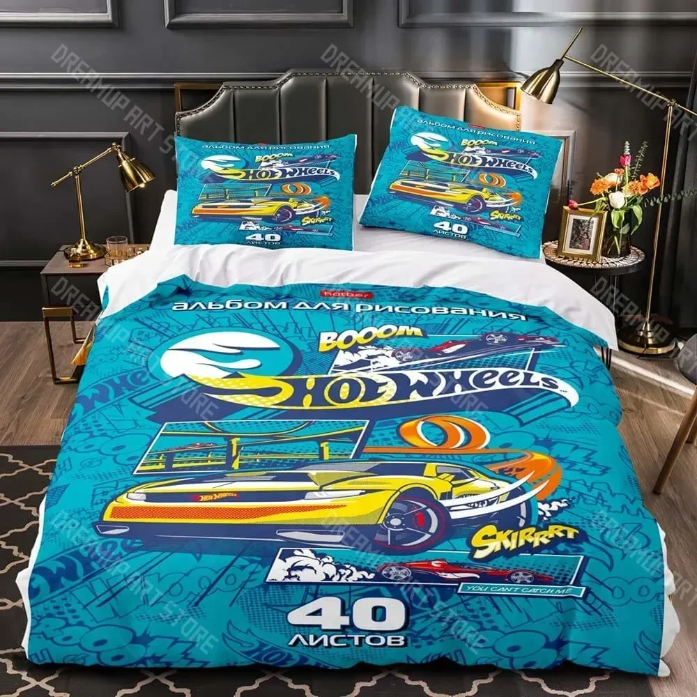 Exquisite 3D Print Monster Truck Hot Wheel 3D Printed Duvet Cover Pillowcase Bedding Set Twin Full Queen King Size For Bedroom D