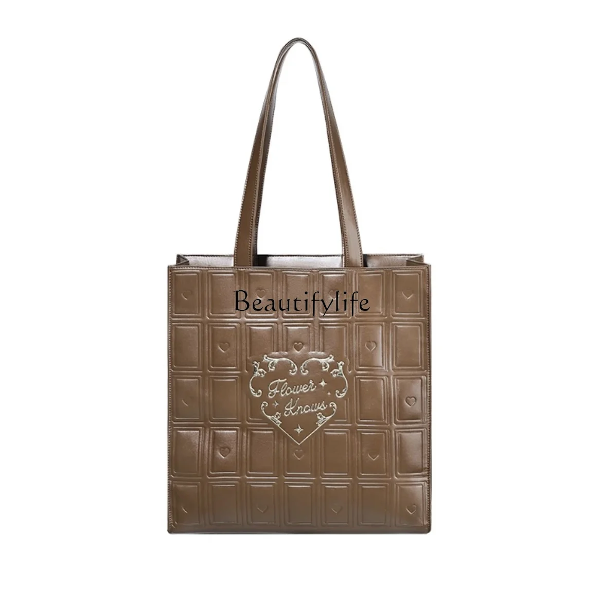 Huaxin Peripheral Bag Chocolate Package Limited to Leather Texture Large Capacity One-Shoulder Versatile