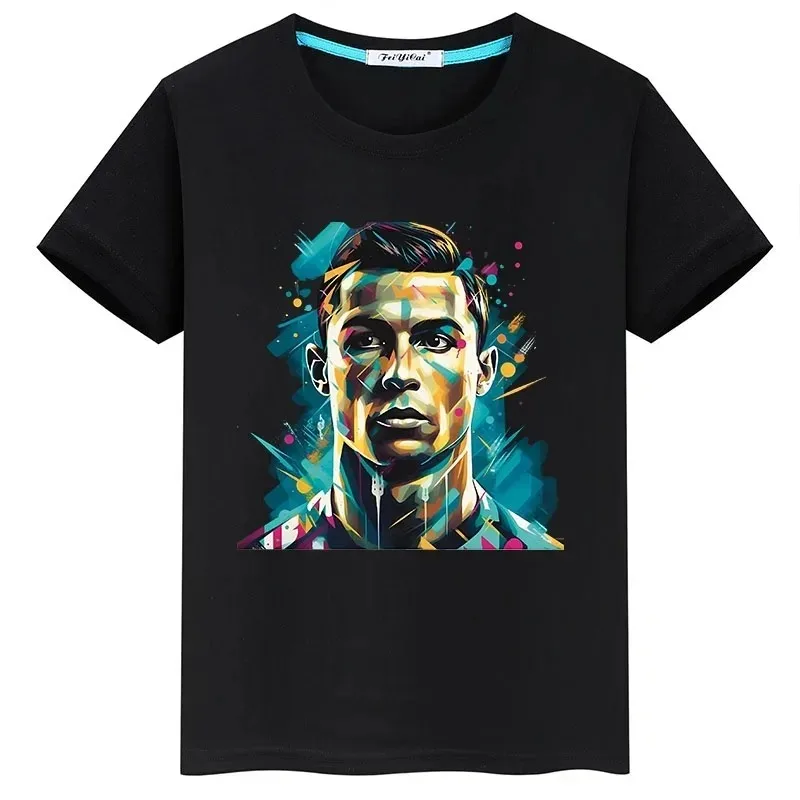 Clothing Personality Ronaldo Printed Boys Short Sleeve Summer Children's T-shirt Casual Children's Clothing Personality Tee Top