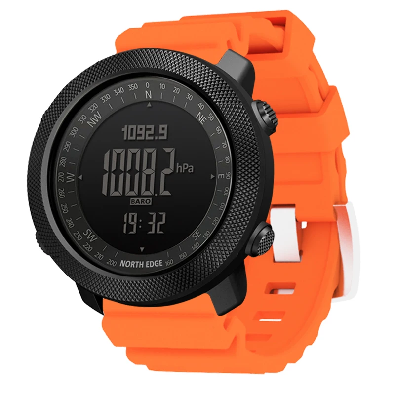 NORTH EDGE Watches For Men APACHE 50mm Running Swimming Sports Mens Watch Altimeter Compass Waterproof 50m Watches Reloj Hombre