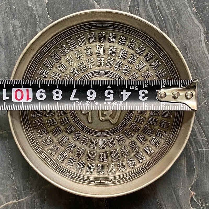 The countryside collects Amoy copper and silver-plated Kangxi year-made Baifu plates to attract wealth, auspicious language plat