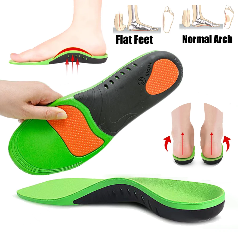 Orthotic Arch Insoles for Shoes Men X/O Leg Correction Flat Feet Orthopedic Insoles for Women Plantar Fasciitis Pain Relief