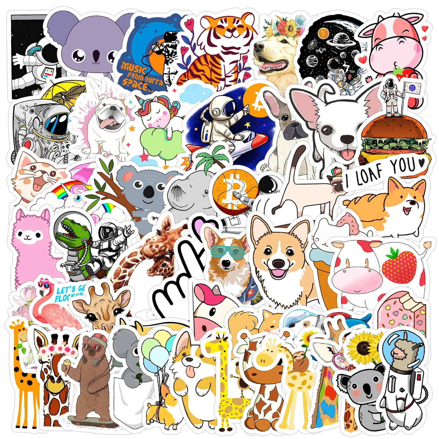 

10/50PCS mini cute animal mobile phone water cup stationery laptop hand tent waterproof sticker Kids Toy