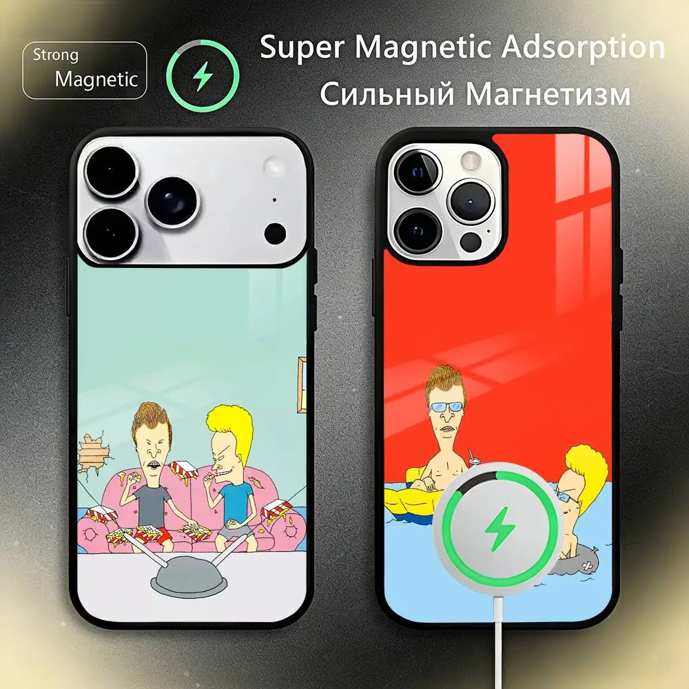 B-Beavis A-And Butthead   Phone Case For iPhone17,16,15,14,13,12,11 Plus,Pro Max For Magsafe Wireless Charging