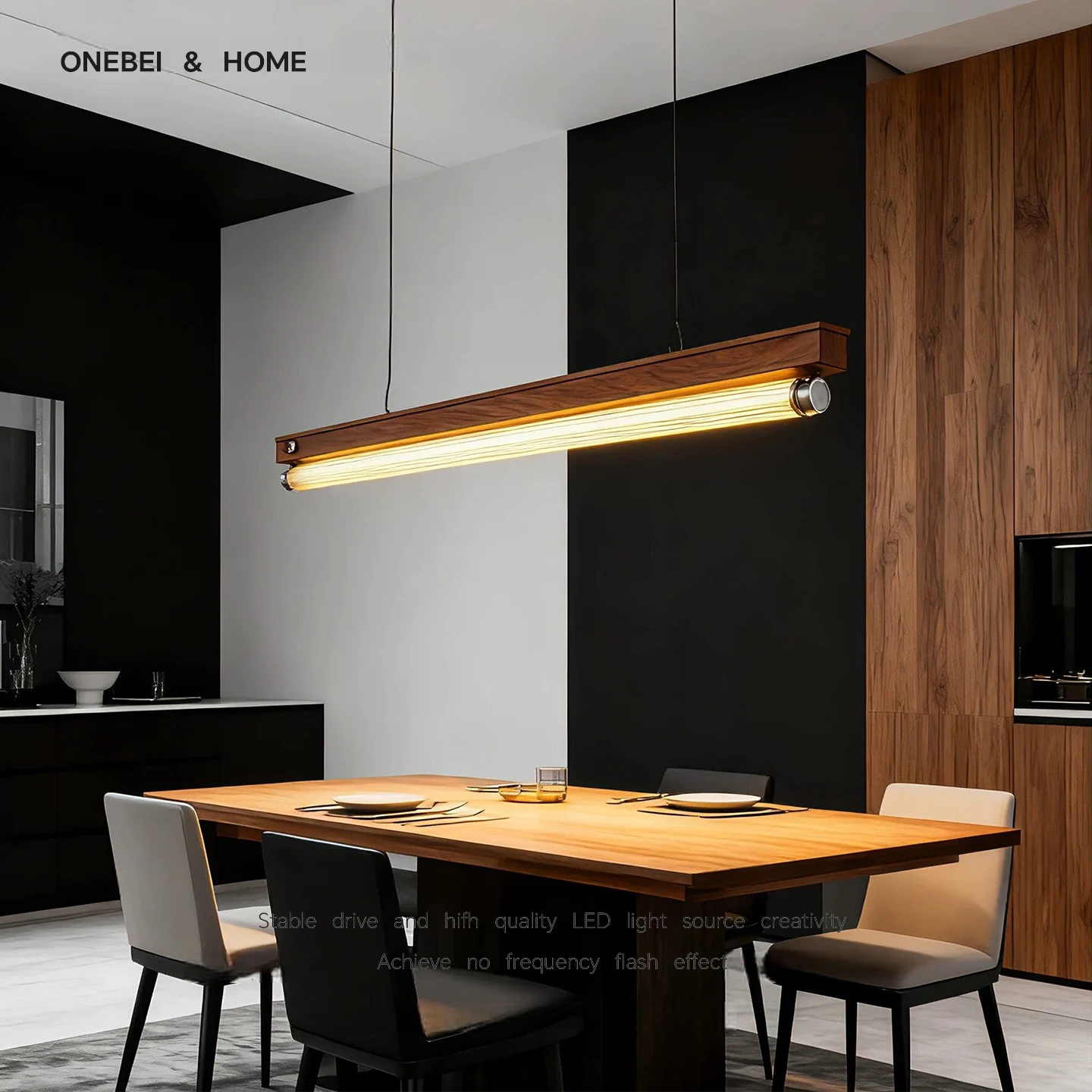 Nordic LED Restaurant Pendant Light Aluminum Minimalist Office Bar Counter Restaurant Pendant Light Tea Room Straight Strip Ligh