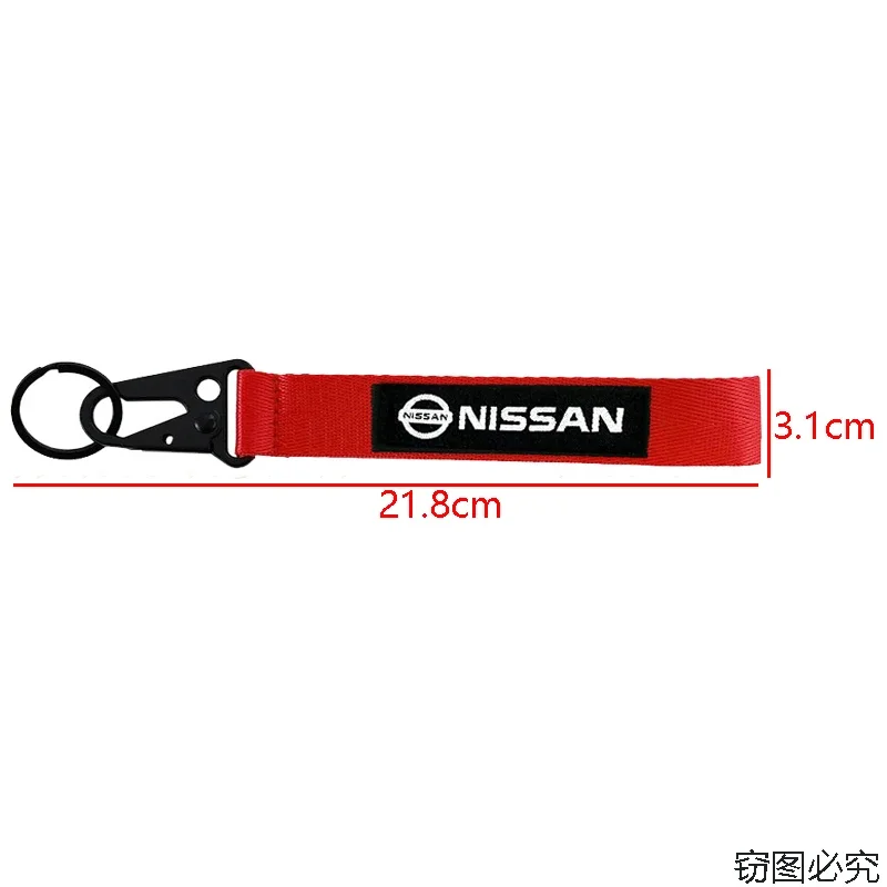For Nissan Juke Qashqai J11 Note Leaf Patrol X-Trail Kicks Micra Versa Car Embroidery Keychain Lanyard Key Ring Men Gift Trinket view 3