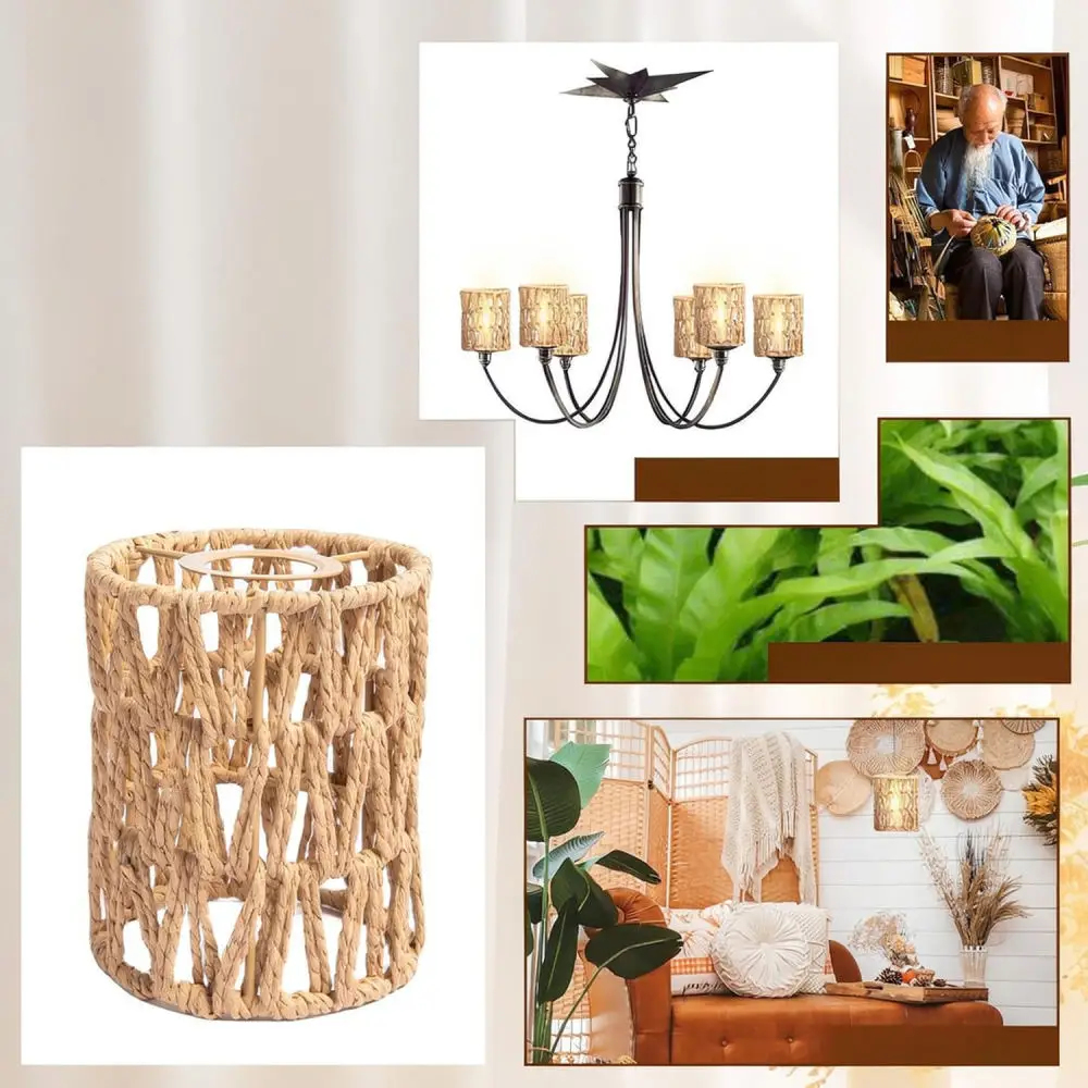 Decorative Woven Paper Cord Lampshade Modern Minimalist Light Cover Hanging Pendant Ceiling Lamp Shade For Home Decor