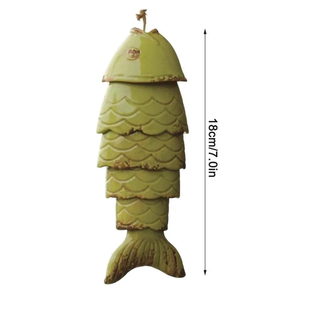 Fish Shaped Wind Chime in Metal for Garden Patio Bedroom Indoor Outdoor Decor Feng Shui For Luck Enhancement Tone