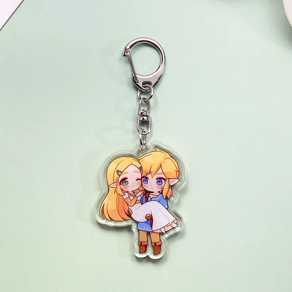 شخصيات أنيمي أسطورة زيلدا سلسلة مفاتيح مصنوعة من الأكريليك اكسسوارات حقيبة لطيفة سحر ظهره قلادة حلقة رئيسية هدايا للأصدقاء
