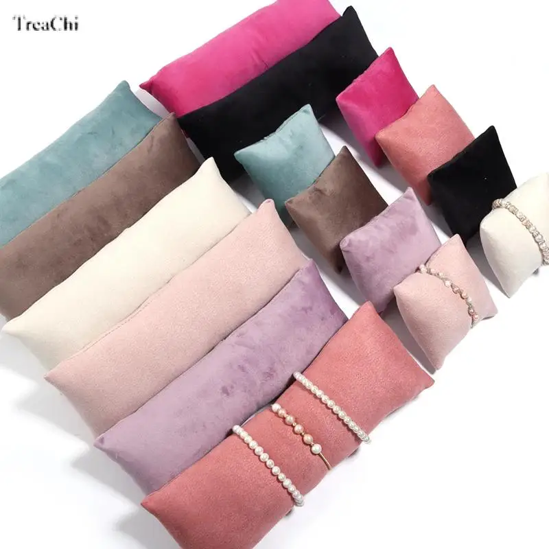 

Soft Watch Pillow for Jewelry Organizer Exhibitor Bracelet Bangle Display Stand Colorful Rack 2Pcs /lot Velvet or Leaher