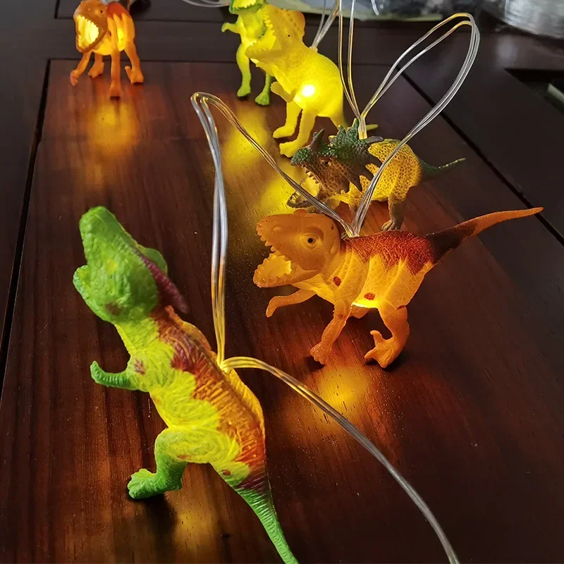 LED Dinosaur Light String Amusement Park Children\'s Room Decoration Enamel Cartoon Animal Light Christmas Day Light