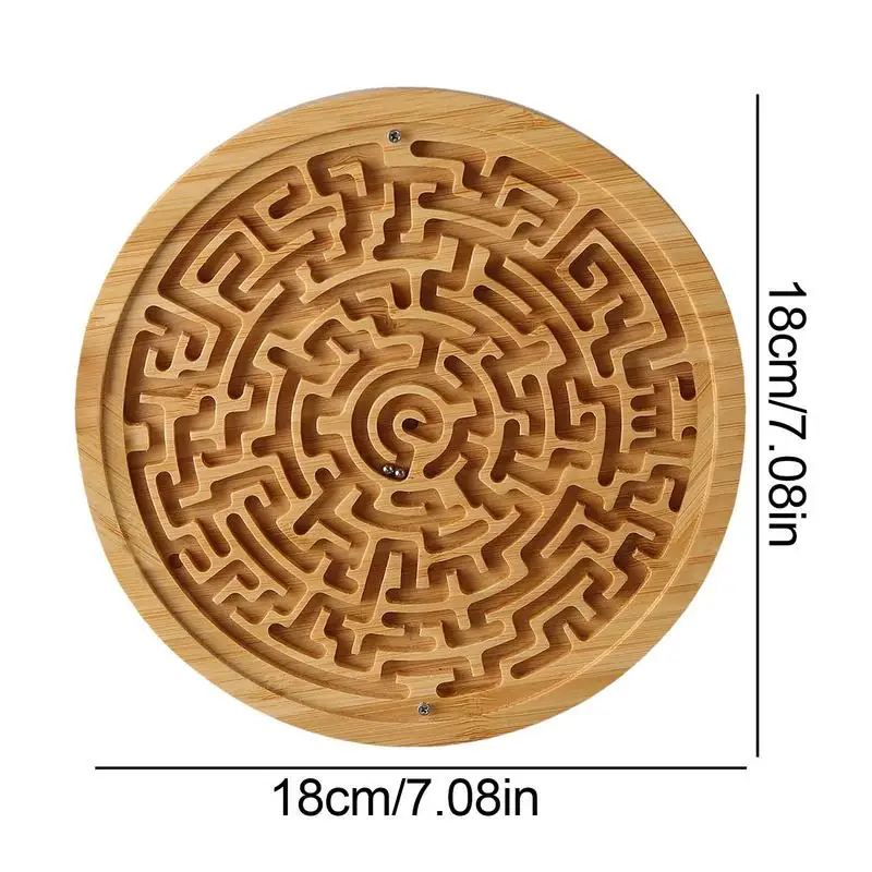 Round Maze Board game Wooden Labyrinth Puzzle Game Carefully Polished Educational Toys for Teenager Adult Toddler Children