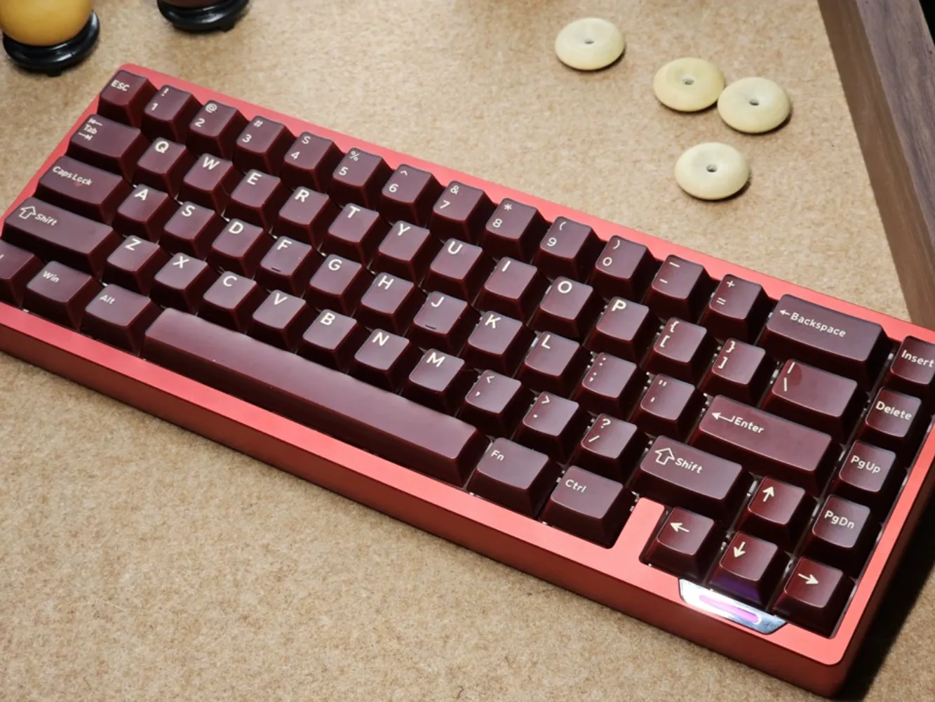 Semi Transparent keycap Red key cap ABS Keycaps Cherry OEM Height key caps Compatible with 61 68 75 87 98 100 104 Keyboard
