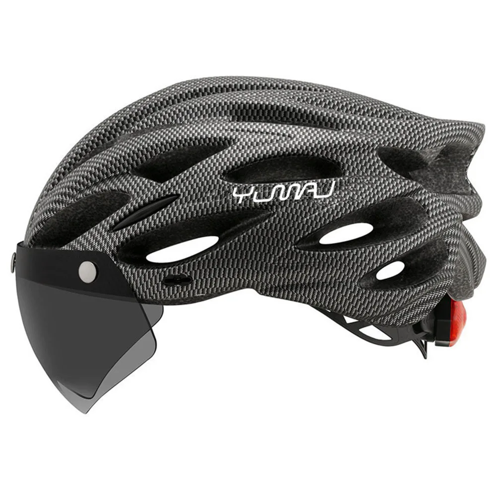 230g YUMAJ Ultraleichter Helm für Straße und Berge, Integral geformt mit abnehmbarem Visier, Fahrrad-Rücklicht-Helm CB-26 – Detail 1