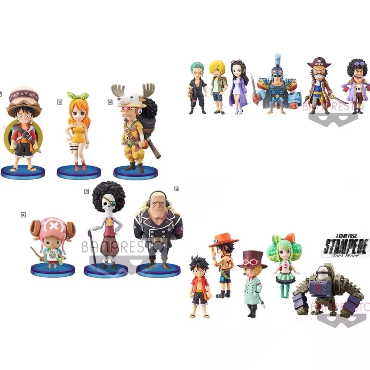 Original Bandai One Piece Anime WCF World Collectible Figure Nami Usopp Chopper Brook Luffy Action Figures Model Kids Toys Gifts