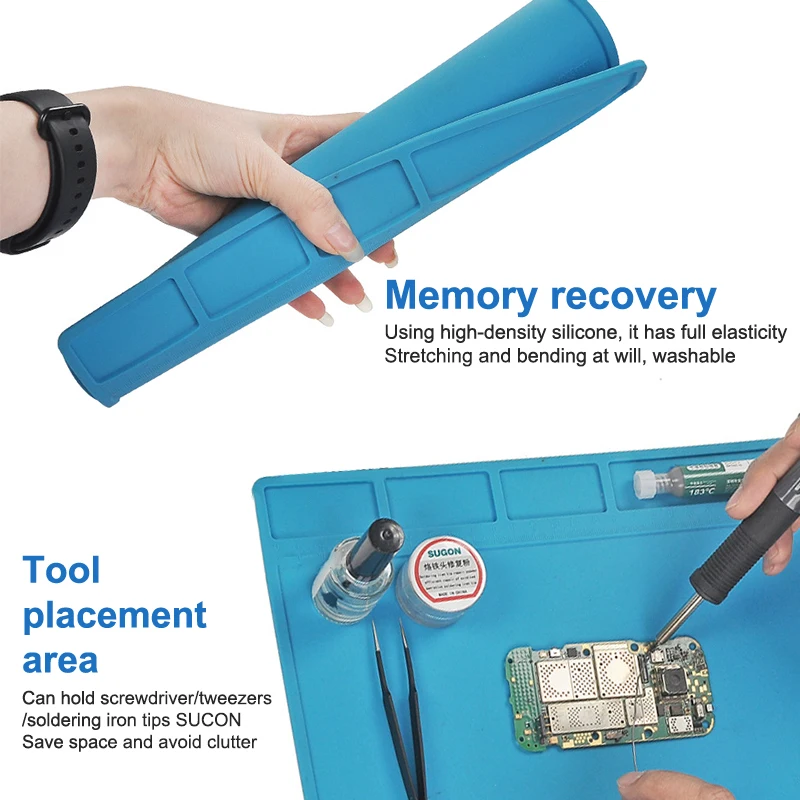 1Pc ESD Heat Insulation Soldering Mat Computer Phone Repair Pad High Temperature Resistance Working Silicone Soldering Mat