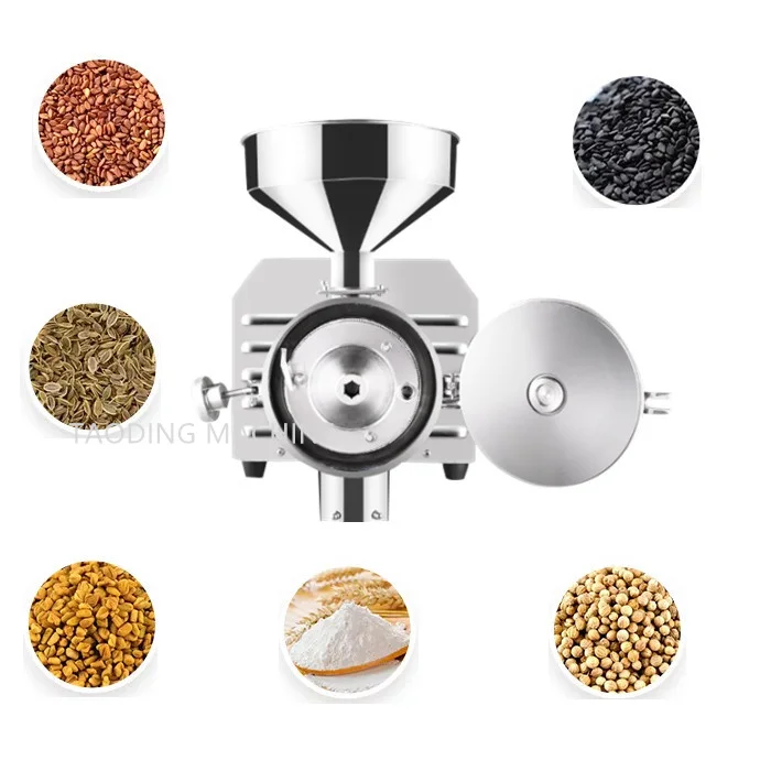 Stainless steel flour milling machine corn rice grinding grain grinder machine coffee bean miller wheat milling machine for home