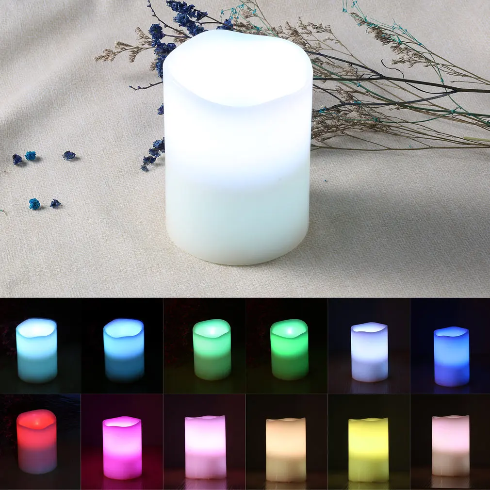 Wireless Remote Control Paraffin Candle Operated LED Flameless Candles 7x10cm