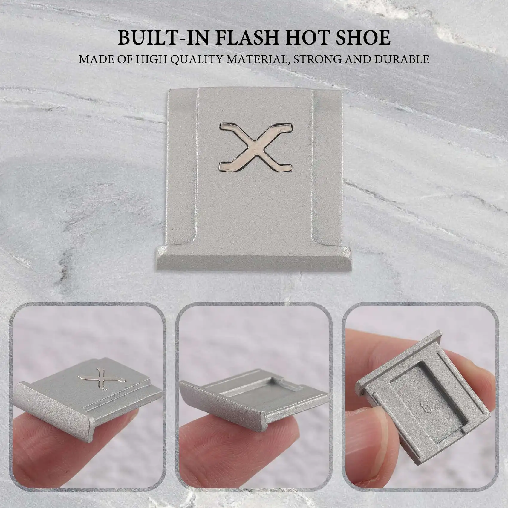 Suitable for Fuji X-T4 X-T3 X-T2 X-T30 X-T20 X-E3 X-E2 X-PRO3 X-PRO2 X30 X10 Hot Shoe Embedded Flash Hot Shoe Silver