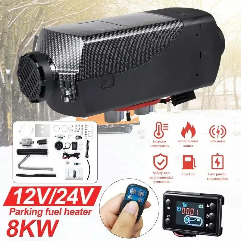 Car Heater 8KW 12V/24V Air Diesels Heater Parking Heater With Remote Control LCD Monitor For RV Motorhome Trailer Trucks Boats