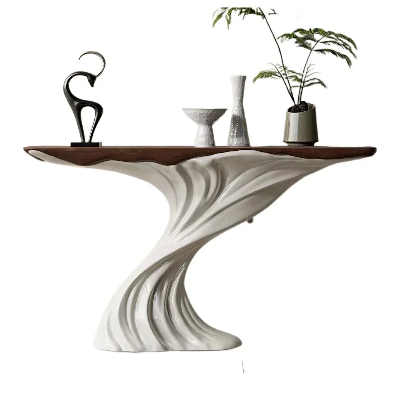 Modern luxury entrance channel console desktop wall-mounted art design, suitable for home or hotel use