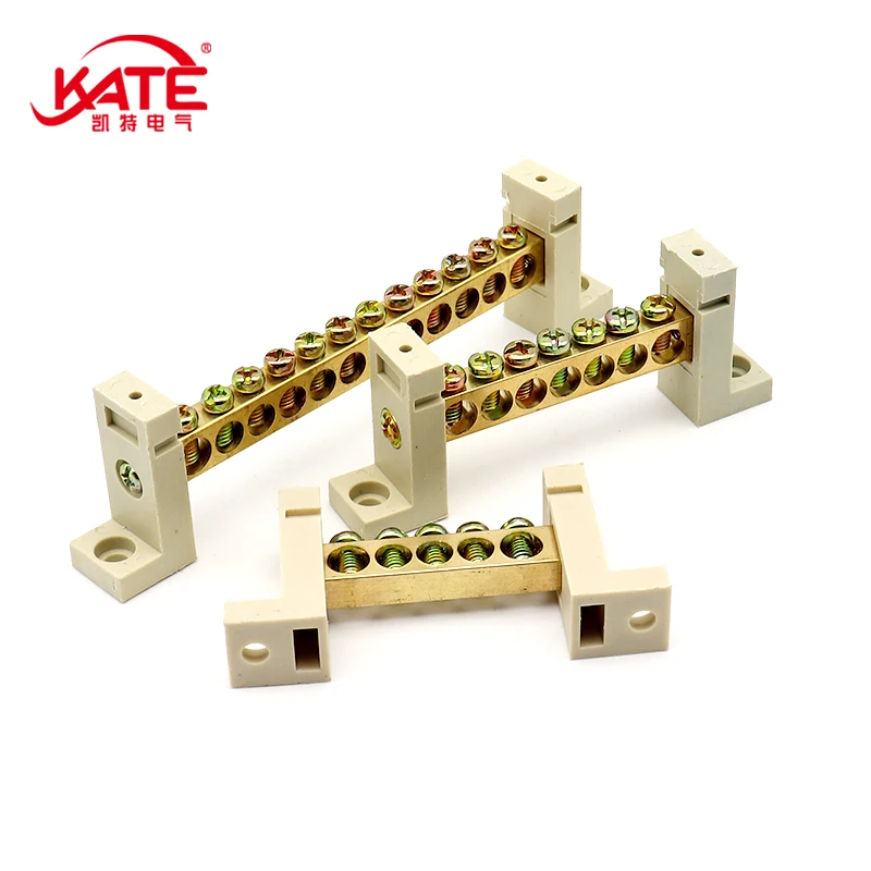 DIN Rail Terminal Block High Bridge Type Ground Bar 5/7/10/12 Holes Distribution Box Neutral Terminal Electrical Connector