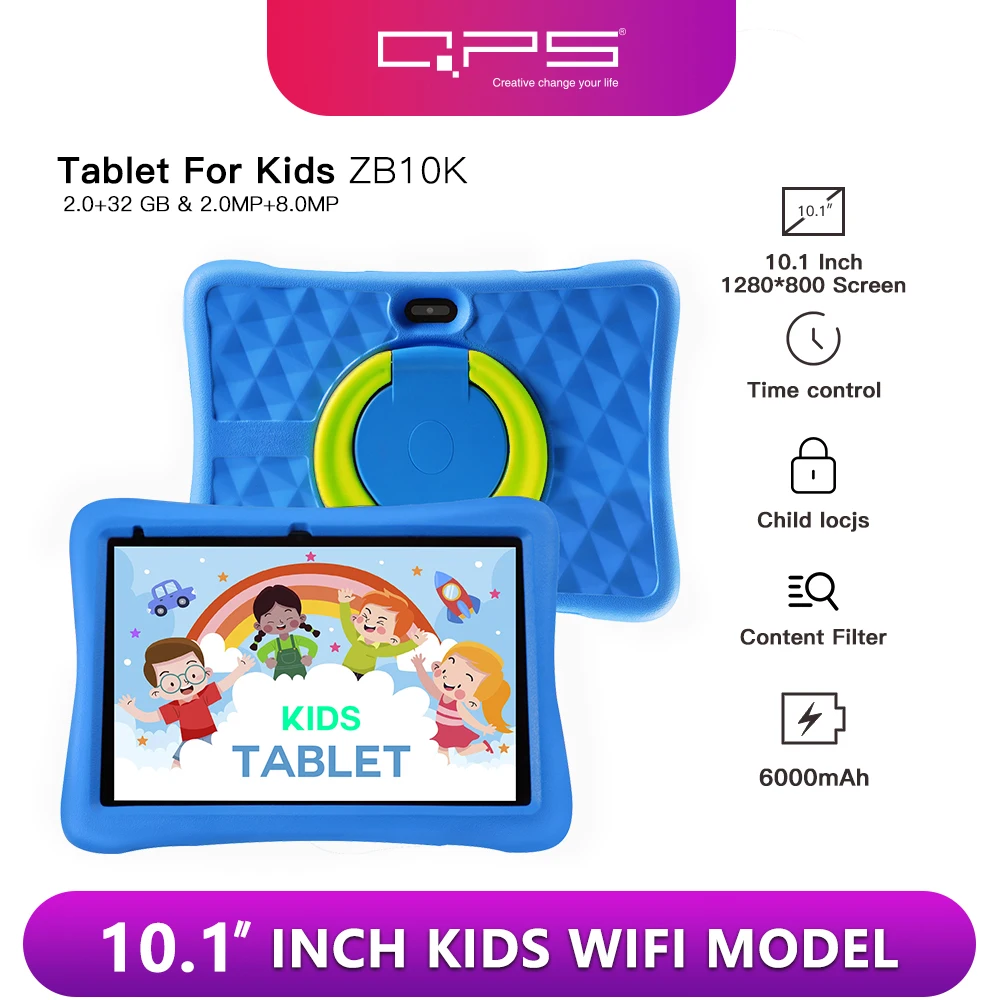 QPS 10 Inch Kids Tablets Android 11 1280*800 HD Ouad Core Wifi 2GB 32GB 6000mAh tablets de 10 pulgadas baratas y recent