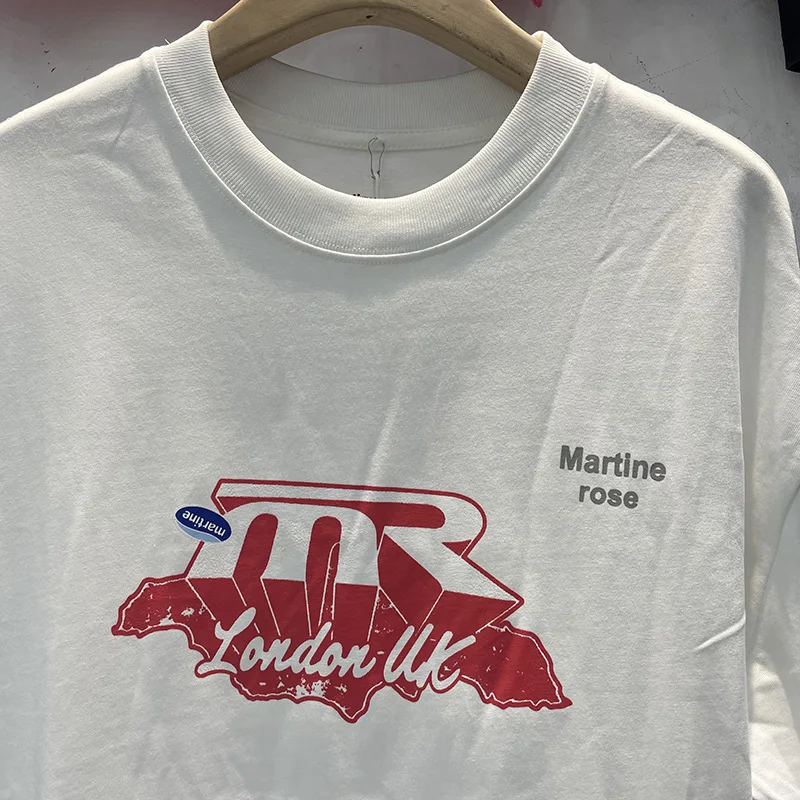 الأحمر ثلاثية الأبعاد رسائل شعار طباعة مارتين روز تي شيرت أفضل جودة القطن الصيف المتضخم المحملة بطل محلي تي شيرت مع العلامات