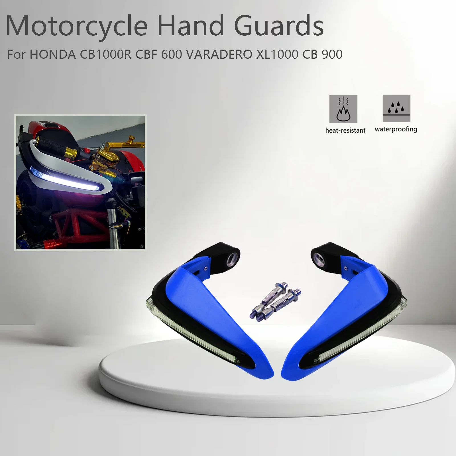 Motorcycle Hand Guards Lights For HONDA CB1000R CBF 600 VARADERO XL1000 CB 900 Motocross LED Handguard Protective Gear