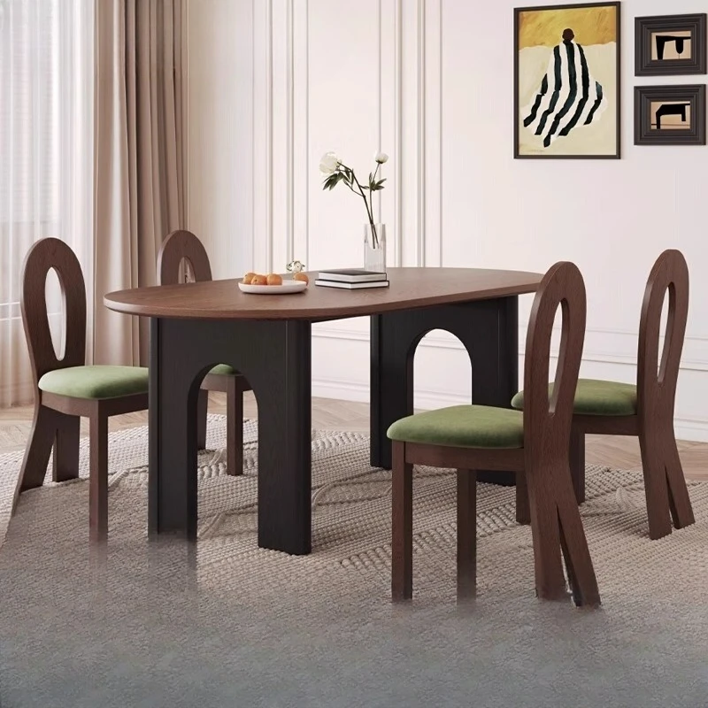 الشمال طاولة طعام حديثة البيضاوي الطعام العصور القديمة نمط طاولة طعام الخشب الاسترخاء مجموعة Di Mobili Da Giardino أثاث المنزل