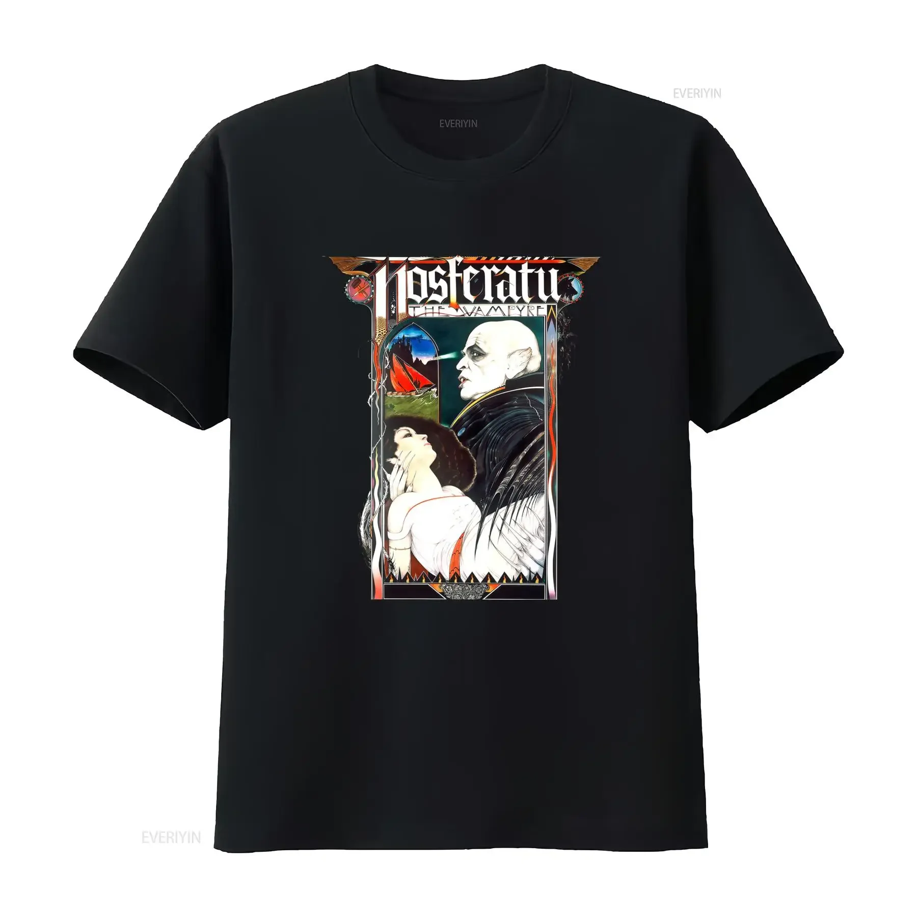 Nosferatu the Vampyre Werner Herzog Popul Vuh Soundtrack White T Shirt for Unique Gothic Design vintage Washed Stretched
