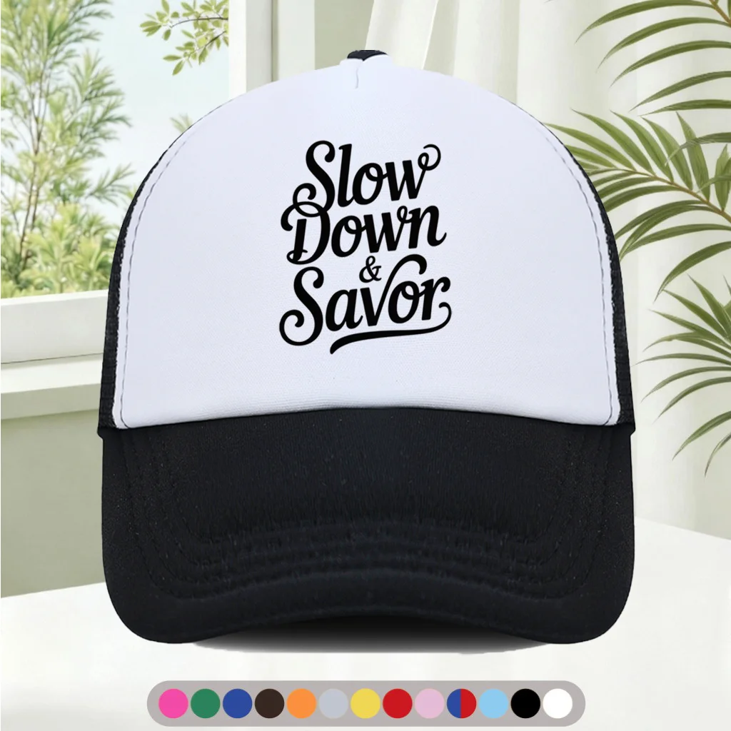 Fashionable and Versatile Sponge Mesh Cap  Features Cool Printed Patterns, Unisex  American Trucker Hat  HighQuality Hat  S