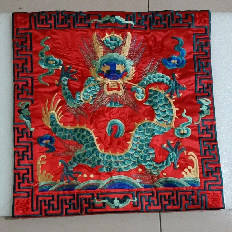 Chinese Embroidery Dragon Phoenix Thin Seat Pads Sofa Chair Cushions Office Home Decoration Armchair Sit Mats 45x45x0.5cm