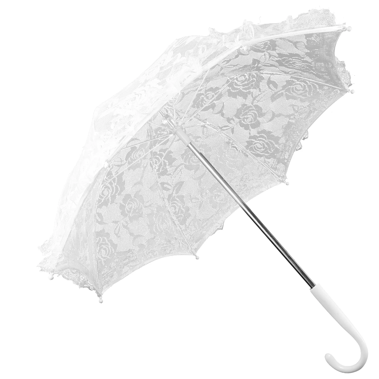 Prop Umbrella Dress for Girls Performance Room Decor Mini Lace Steel Wedding Photography Child Decorative