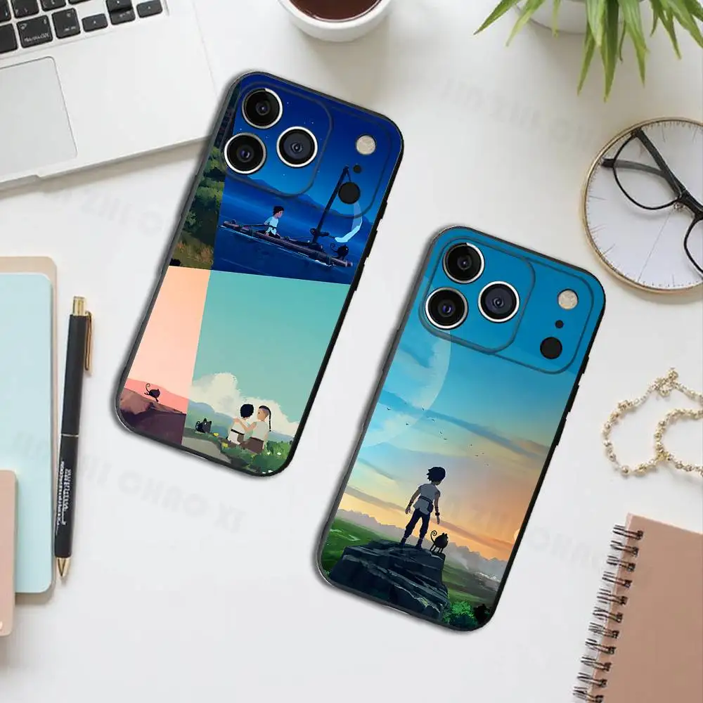 

Lanas P-Planet Anime Black Phone Case For IPhone 17 16 15 14 13 12 13 12 11 Pro Max Plus XS XR Silicone Soft Back Cover