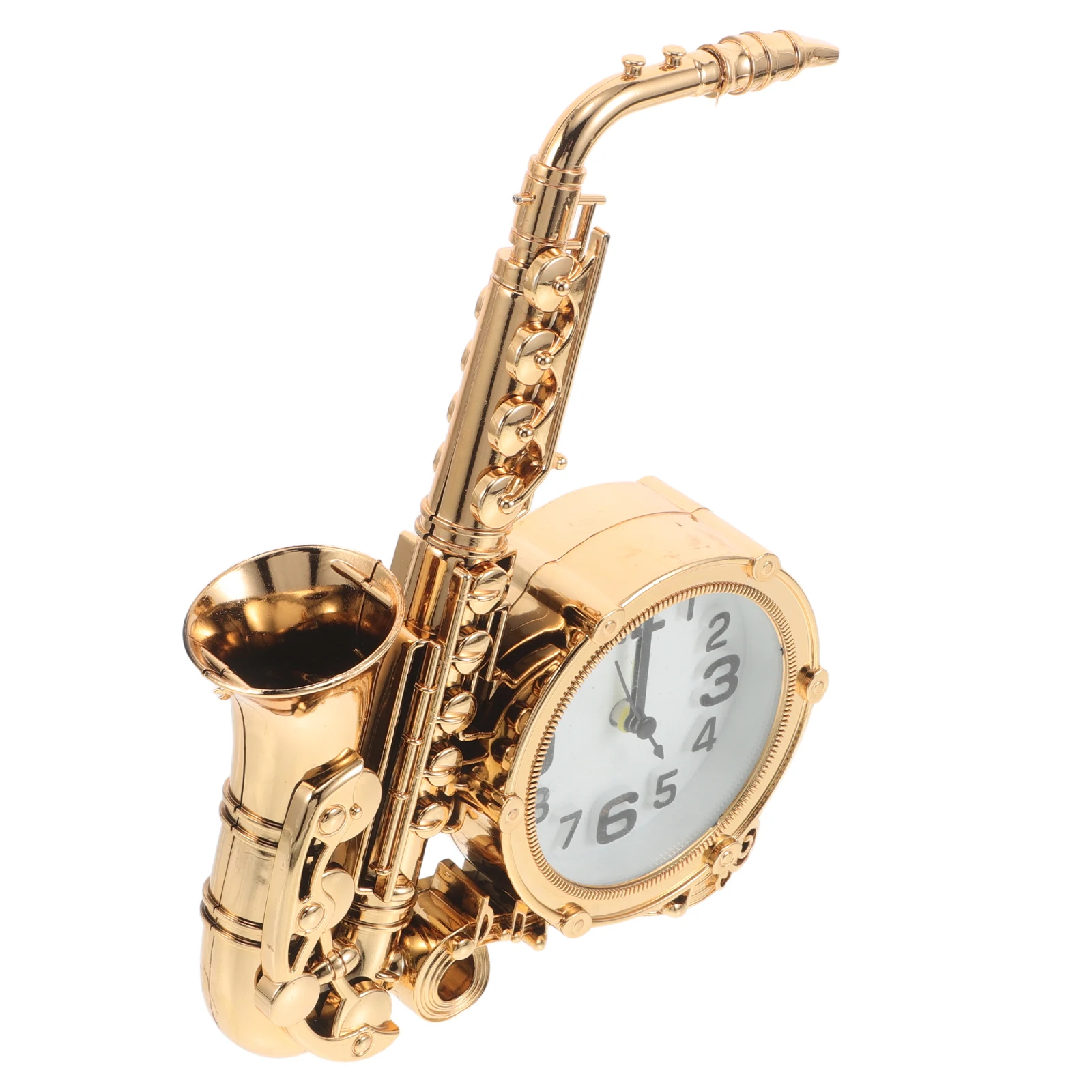 

Retro Vintage Saxophone Alarm Clock European Style Decorative Small Table Clock for Office Bedroom Living Room Musical
