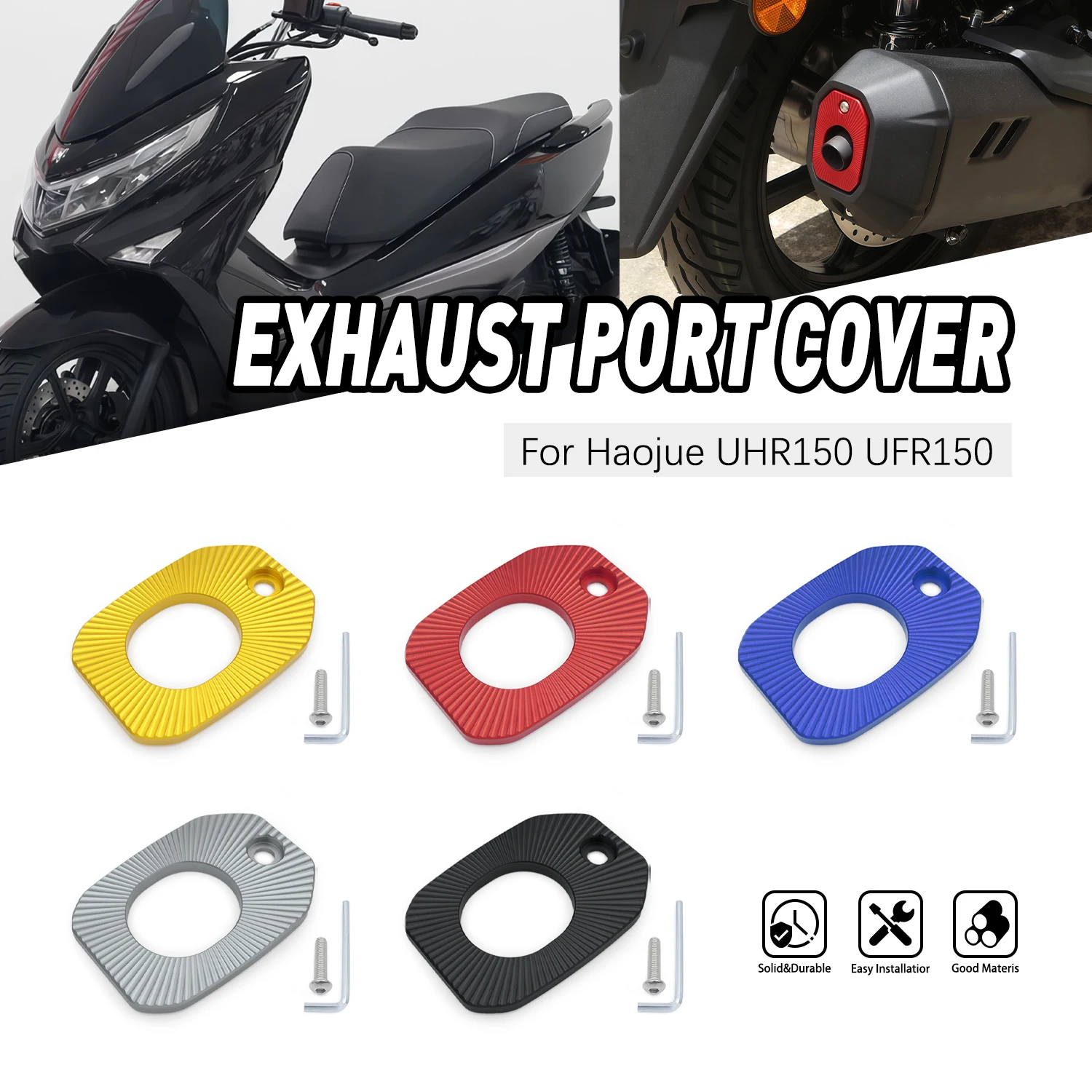 

Aluminium Exhaust Heat Dhield Protector Guard Cover Motorcycle Accessories For HAOJUE UHR150 UHR 150 UHR125 UHR 125 2024