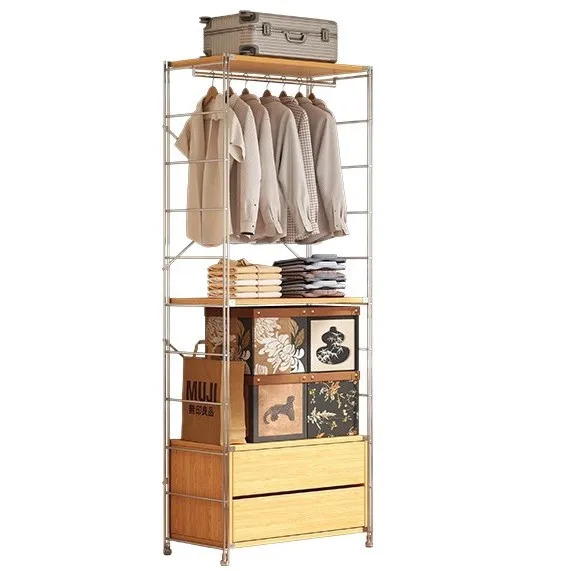 

Open wardrobe antique hanger bedroom floor-to-ceiling walk-in cloakroom clothes storage rack
