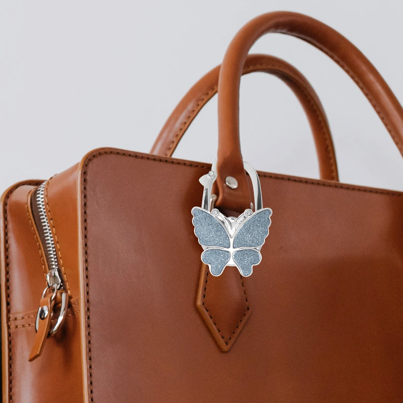 

Matte White Foldable Bag Hook for Desk Portable Table Edge Purse Hanger Women Office Accessory Butterfly Clasp Hooks