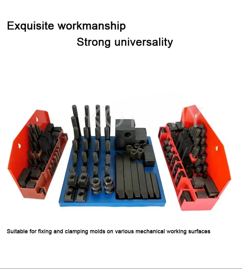 58PCS Milling Machine Pressure Plate Clamp Group, M8 M10 M12 M14 M16 M20 M24 Universal Mold Platen Tool Combination Set